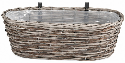 Wicker hanging fence planter - fence,