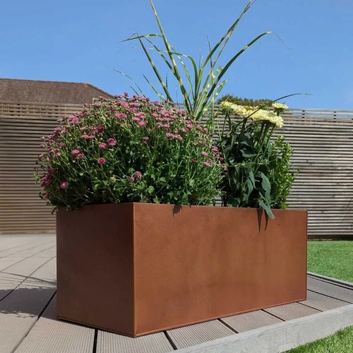 Zinc galvanised trough planter - trough,